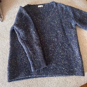 Lou & Grey Women’s Navy with Multi-Colored Specks Sweater